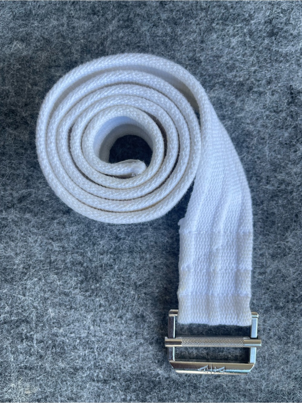 Vintage A|X Armani Exchange White Canvas Web Belt Silver Buckle